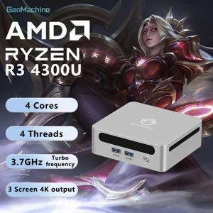 젠머신 뉴 미니 PC AMD 라이젠 3 4300U 16G 램+512GB SSD 프로세서 윈도우 11 3.7GHz DDR4 Wifi6 BT5.2 HD PC 게이머 미니 PC
