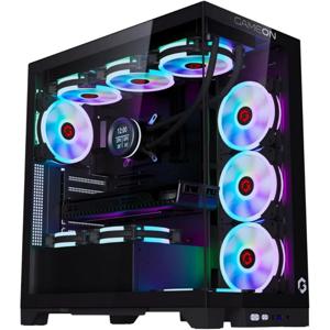 엠퍼러 미드나잇 IV 시리즈 미드 타워 PC 게이밍 케이스, 120mm ARGB+PWM 조명, 강화유리, 7개의 RGB 쿨링 팬 사전 설치