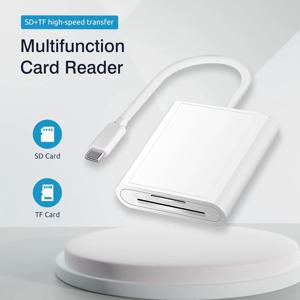 2 in 1 OTG 타입-C 카드 리더 USB 플래시 드라이브 SD TF 카드리더 (아이패드 태블릿용) 타입 C - 아이폰 17플러스용 스마트 메모리 카드