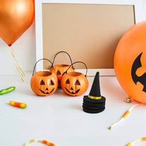 14Pcs 미니 할로윈 마녀 모자 와인 병 뚜껑에 대한 검은 펠트 작은 탑 모자 DIY 공예 용품 파티 장식 인형 집