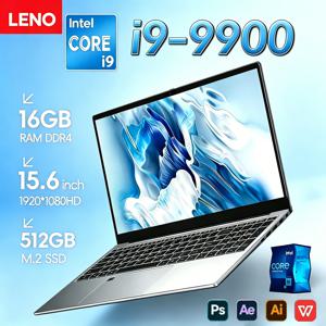 LENO 15.6인치 휴대용 노트북 인텔 코어 i9-9900 윈도우 11 HD 화면 노트북 16GB 램 1TB/2TB SSD 비즈니스 게이밍 노트북 PC