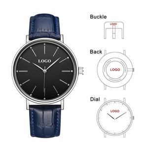 CL052 OEM 맞춤 기념일 선물 각인 남성용 시계 미니멀리스트 럭셔리 가죽 스트랩 손목시계