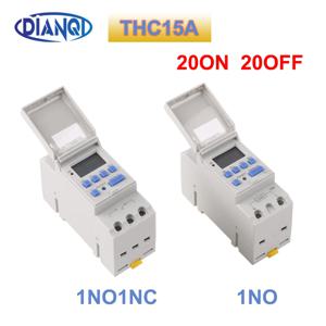 전자 주간 프로그램 가능 디지털 타이머 스위치 릴레이 제어, 7 일, 220V, 230V, 10A, 딘 레일, THC15A, 1 개