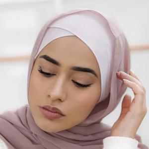 코튼 이마 크로스 내부 모자 이슬람 스카프 모자 저지 아래 Hijab Bonnet Femme Musulman Turbante Mujer