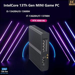 Aittact 13세대 게이밍 미니 PC 인텔 코어 i5-13600H/i7-13700H(GPU 포함) Nvidia RTX 4060 8G Windows 11 DDR5 RAM 1*HDMI+3*DP