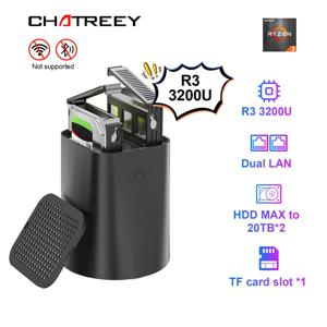 인텔 셀러론 3200U Chatreey NAS 미니 PC SSD 윈도우 11 컴퓨터 듀얼 2.5G LAN 방화벽 서버