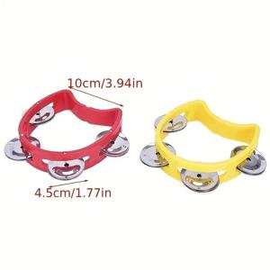 성인용 플라스틱 탬버린 4벨 ABS 핸드 퍼커션 악기 리듬 메이커 1개