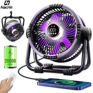 캠핑 팬 20000mAh 충전식 휴대용 야외 캠핑 팬 무선 텐트 천장 팬 LED 라이트 캠핑 공기 순환기