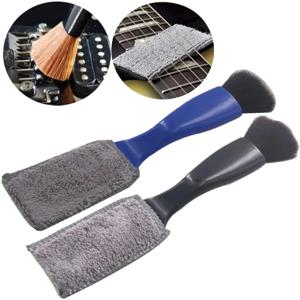 1PCS 문자열 지판 청소 먼지 제거 브러시 기타 케어 브러시, 더블 헤드 악기 액세서리