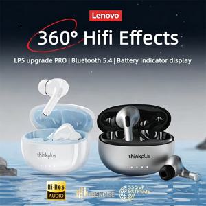 레노버 LP5 PRO 무선 블루투스 5.4 이어폰 TWS HiFi 사운드 게이밍 이어버드 LP5Pro 스포츠 헤드셋 롱 스탠바이 터치 컨트롤