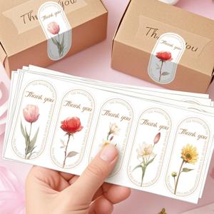 50개입 이 패키지는 당신을 만나서 기뻐합니다 스티커 소규모 사업 선물 상자 포장 장식 감사합니다 스티커 씰 라벨