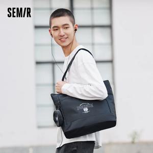 Semir 토트 백 남성 Popeye 콜라보레이션 패션 컬러 블록 프린트 숄더 백 커플 매칭 트렌디 대용량