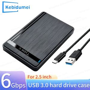 2.5인치 HDD 인클로저 5Gbps SATA to USB 3.0 SSD HDD 케이스 타입-C USB-A 케이블 외장 하드 드라이브 UASP 휴대용 저장 장치