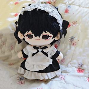 20cm 인형 옷 귀여운 메이드 복장 세트, 면 플러시 인형 드레스업, 20cm 플러시 인형용 귀여운 의상, 수제 인형 액세서리