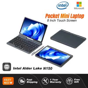 2 in 1 미니 8인치 터치스크린 노트북 윈도우 11 프로 인텔 알더 레이크 N150 태블릿 PC 12GB DDR5 와이파이 6 휴대용 학습용 노트북