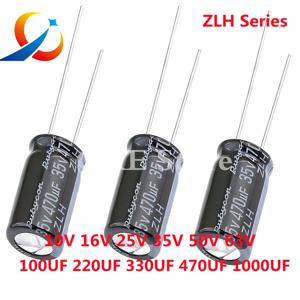10pcs ZLH 10V 16V 25V 35V 50V 63V 100V 10UF 22UF 47UF 100UF 220UF 330UF 470UF 1000UF 루비콘 전해 콘덴서 새 제품