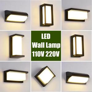 방수 LED 벽 조명 110V 220V 야외 통로 계단 현관 발코니 정원 벽 마운트 실내 외부 벽 램프