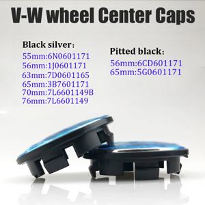 4개 VW 휠 센터 허브 캡 56mm 65mm 70mm 76mm 휠 커버 (골프 4 5 6 7 파사트 B5 B6 B7 폴로 GTI 투란 CC 악세사리용)