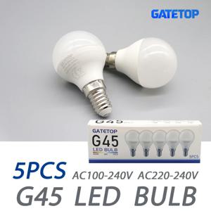 5팩 G45 E14 LED 전구 AC 220V 110V 120V 3W 5W 6W 7W 에코 프렌들리 미니 램프 비플리커 3000K 4000K 6000K 전구