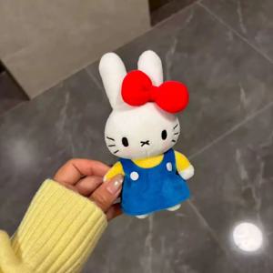 미피 플러시 키체인 10cm 만화 장난감 선물 귀여운 인형 열쇠고리 재미있는 가방 참 장식품 동물 소녀 생일 선물