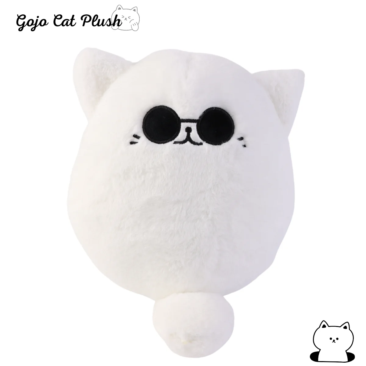 30cm 소프트 Gojo 고양이 플러시 베개 뜨거운 애니메이션 선글라스 흰 고양이 플러시 장난감 박제 동물 인형 홈 장식 어린이 생일 선물