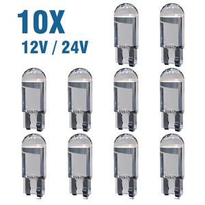 W5W LED Canbus T10 자동차 조명, COB 유리 인테리어 램프, 자동차 번호판 램프 돔 독서등, 6000K 화이트, 12V, 24V, 10 개 신제품