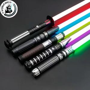 TXQSABER Heavy Dueling Lightsaber 네오 픽셀 RGB Juguetes 레이저 세이버 금속 Hilt 부드러운 스윙 전투 코스프레 빛나는 어린이 장난감