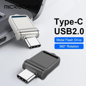 미니 타입 C 울트라 듀얼 USB 2.0 플래시 드라이브 32GB 64GB 128GB 메모리 스틱 썸 드라이브 U 디스크