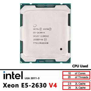 인텔 제온 E5 2630 V4 중고 2630V4 2.2GHz 10코어 LGA 2011-3 CPU 프로세서