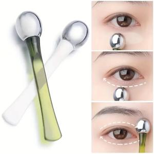 1개 아이 롤러 마사지 스틱 아이 크림 어플리케이터 화장품 스파출라 주름 방지 페이셜 스푼 금 합금 얼굴 얇은 피부 관리 도구