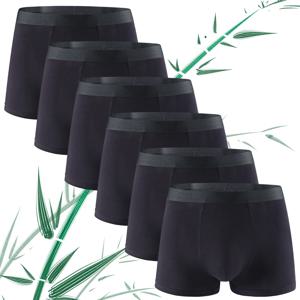 6pcs 대나무 섬유 남성 플랫 속옷 솔리드 컬러 심플 미드 웨이스트 스포츠 팬티 부드러운 통기성 고품질 원단 팬티