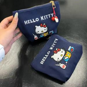 애니메이션 헬로 키티 여행용 수납 가방 제로 지갑 Y2K 패션 레드 여성 대용량 메이크업 가방 크리스마스 생일 선물