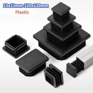 13x13mm-120x120mm 정사각형 플라스틱 검정색 블랭킹 엔드 캡 가구 다리 튜브 파이프 인서트 플러그 장식용 먼지 커버