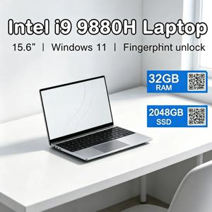 2026 노바테 15.6인치 노트북 인텔 코어 I9-9880H 32GB 램 2TB SSD 셀레스티얼 미니멀리즘 게이밍 노트북 1920*1080 윈도우 11 보기쉬