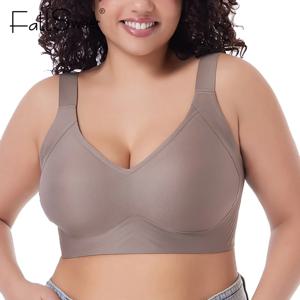 FallSweet 여성용 푸시 업 브래지어 원활한 플러스 사이즈 브래지어 얇은 컵 무선 Bralette 섹시한 브래지어 Femme M-6XL