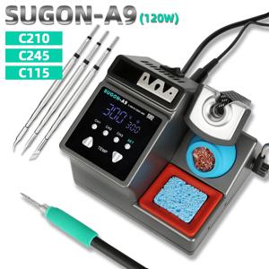 SUGON-A9 납땜 스테이션 호환 기존 납땜 인두 팁 210/245/115 핸들 무연 전자 용접 재 작업 스테이션
