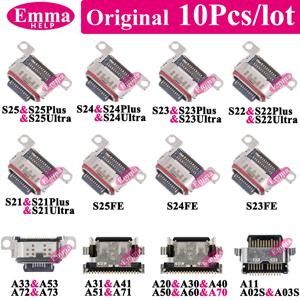 삼성 갤럭시 S25 S24 S23 S23 S22Plus Ultra S21 FE A22 A12 A11 A51 A71 A52 A72 A73 A03S용 USB 충전 포트 커넥터 10개