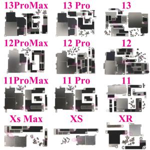 2 세트 내부 금속 LCD 배터리 커버 플레이트 (iPhone 11 12 13 Pro Max XS XR X 브래킷 홀더 클립 나사 부품 용 나사 포함)