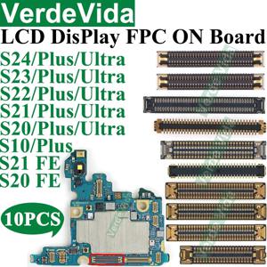 10pcs LCD 디스플레이 화면 플렉스 FPC 커넥터 삼성 S22 S24 Plus S23 Ultra S21 FE S10 Lite Note 20 10 온보드 마더보드