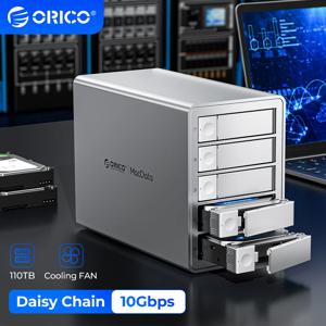 ORICO 4/5 베이 10Gbps SATA HDD 도킹 스테이션 SSD 인클로저 2.5인치/3.5인치 하드 드라이브 외장 케이스 USB 3.2 타입 C HD 하우스 데이지 체인