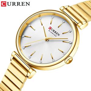 CURREN 9081 고급스러운 여성용 쿼츠 시계 방수 스테인리스 스트랩 비즈니스 여성용 시계 여성용 시계