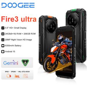 세계 최초 공개 DOOGEE Fire 3 울트라 러기드 스마트폰 5.5인치 HD 디스플레이 6GB 256GB 휴대폰 8350mAh 안드로이드 15 NFC 전화기