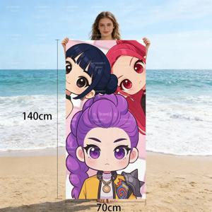 1PC 비치 타월 KPOP 걸그룹 팬들을 위한 부드럽고 빠르게 건조되는 흡수성 타월 비치 풀 장식
