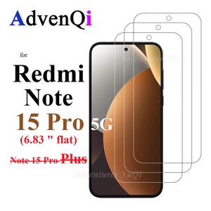레드미 노트 15 프로 5G 6.83인치 강화유리 HD 9H 투명 투명 스크래치 방지 케이스 호환 스크린 보호필름