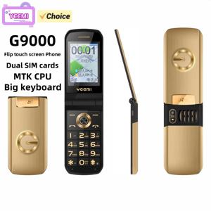 YEEMI G9000 플립형 휴대폰 2.6인치 GSM 대형 키보드 듀얼 SIM 카드 손전등 FM 라디오 블루투스 전자책 카메라 2G 휴대폰