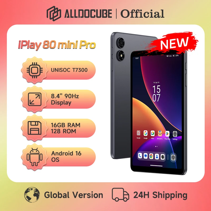 올독큐브 iPlay 80 미니 프로 태블릿 8.4인치 90Hz 유니소크 T7300 16GB(8GB+8GB 가상) 램 128GB 롬 안드로이드 16 6050mAh 4G LTE 태블릿