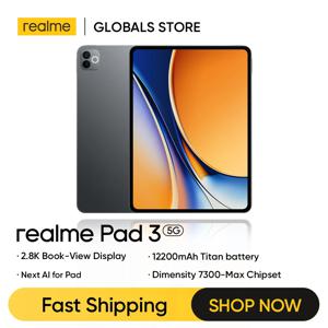 [신제품 출시] realme Pad 3 5G 글로벌 버전 256GB Dimensity 7300-Max 120Hz 2.8K 디스플레이 12200mAh 타이탄 배터리 45W 충전