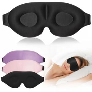 1PC 3D 수면 마스크 라이트 차단 아이 커버, 편안한 폴리에스터, 눕거나 옆으로 자는 사람들을 위한 부드러운 폴리에스터 안대