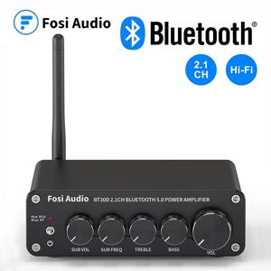 Fosi 오디오 BT30D 블루투스 사운드 파워 앰프, 2.1 채널 베이스 및 트레블 컨트롤 앰프, 오디오 서브우퍼 100W + 50W x2 사운드 앰프