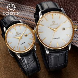 OCHSTIN 럭셔리 브랜드 커플 쿼츠 시계 사파이어 방수 남성과 여성의 발렌타인 데이 손목 시계 연인을위한 선물